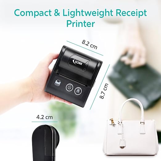 Veer 58mm (2 Inch) Portable Receipt Printer | ESC/POS KOT Billing | Bluetooth+USB | 2000mAh Rechargeable | Android/iOS/Windows | Retail/Restaurant | 50+ Apps | Swiggy/Zomato | 1 Year Warranty thumbnail Image 3