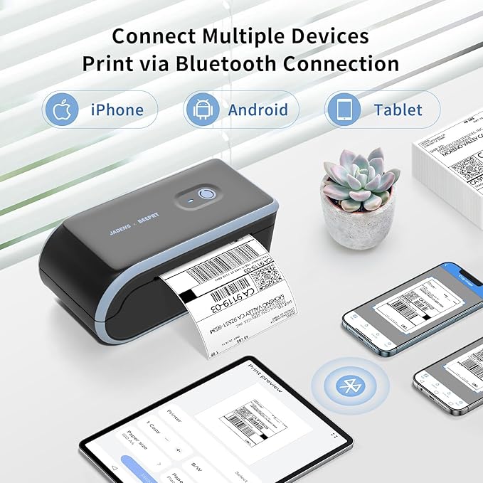 JADENS C10 Bluetooth Thermal Shipping Label Printer thumbnail Image 2