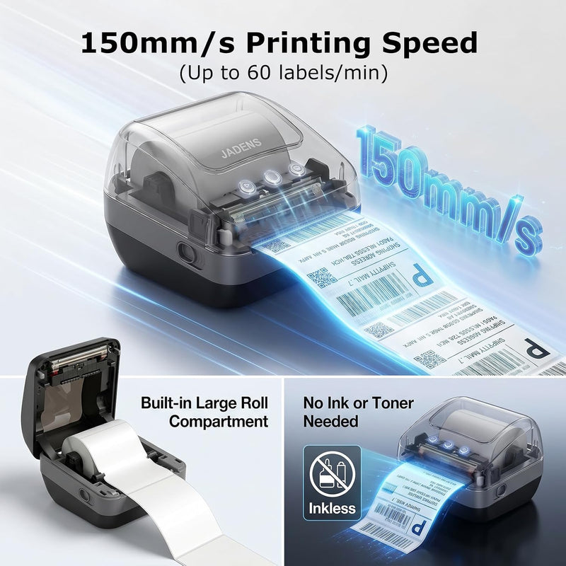JADENS 410WF Dual-Band Wi-Fi 4x6 Shipping Label Printer thumbnail Image 2