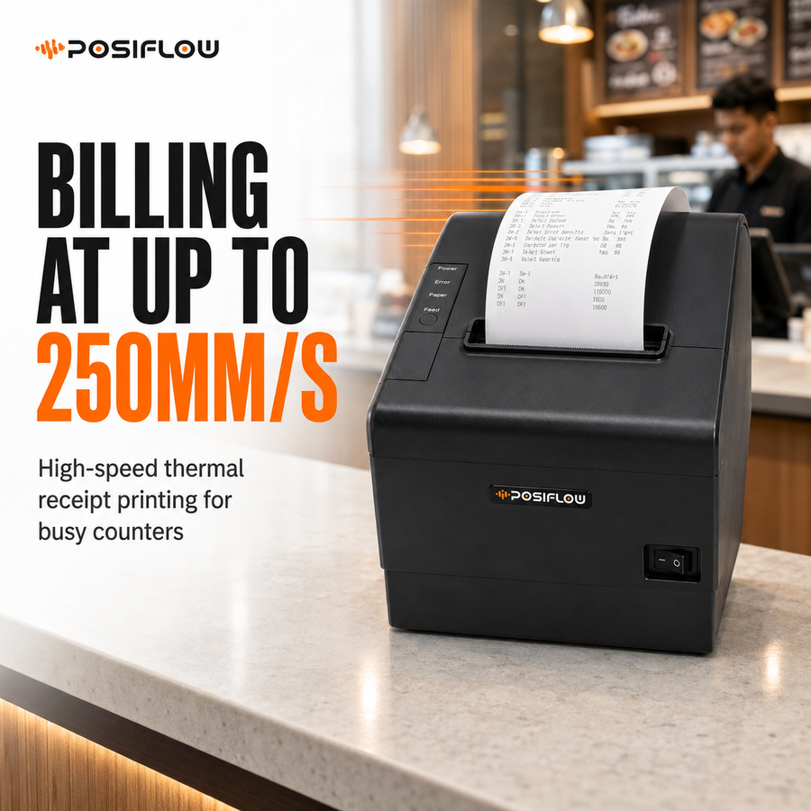 POSIFLOW 710UEWB- 80mm Thermal Receipt Printer with Auto Cutter (USB+WiFi+BLUETOOTH+LAN) thumbnail Image 2