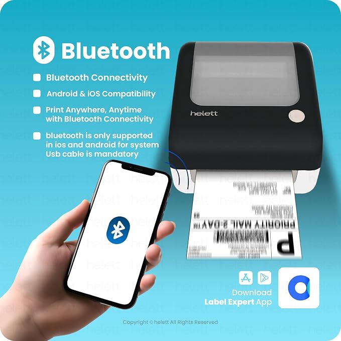 Helett® H30CPro Wireless(Bluetooth+USB)Thermal Label Printer thumbnail Image 2