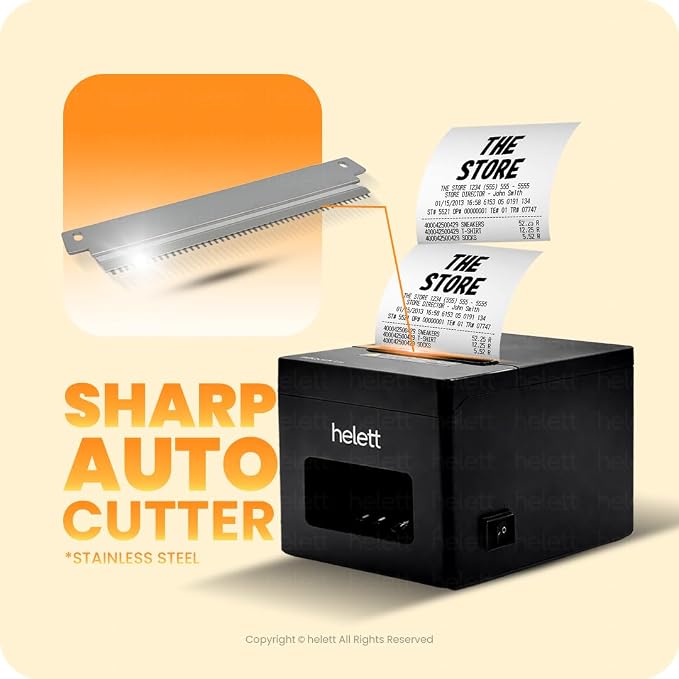 Helett BillQuick Lite USB Direct POS Autocut Thermal Receipt Printer` thumbnail Image 3