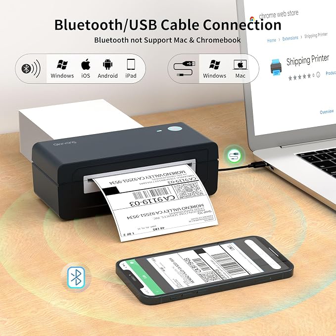 Gloryang 668BT Bluetooth Thermal Shipping Label Printer thumbnail Image 3