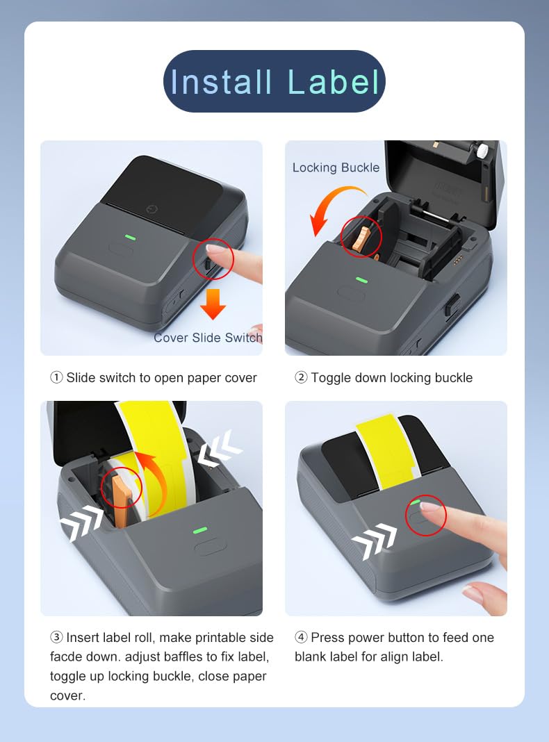 Josh Bluetooth Thermal Label Printer for Business | Inkless Mini | Batch, Cloud Printing | Jewellery, Round, Rectangle Label | Mobile, Desktop Compatible | Upto 2 inch Print | 1 Year Warranty Visit the SEZNIK Store thumbnail Image 5