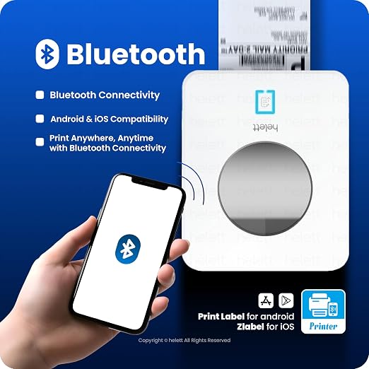 Helett HE480 Wireless(Bluetooth+USB)Thermal Label Printer thumbnail Image 3