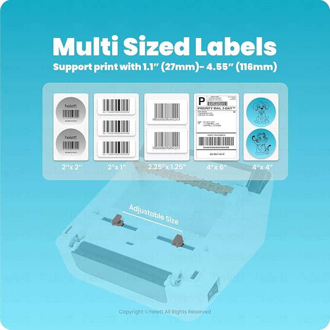 Helett® H30CPro Wireless(Bluetooth+USB)Thermal Label Printer thumbnail Image 3