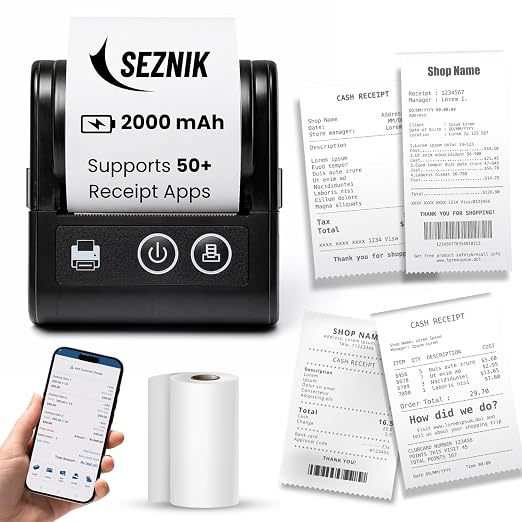 Veer 58mm (2 Inch) Portable Receipt Printer | ESC/POS KOT Billing | Bluetooth+USB | 2000mAh Rechargeable | Android/iOS/Windows | Retail/Restaurant | 50+ Apps | Swiggy/Zomato | 1 Year Warranty