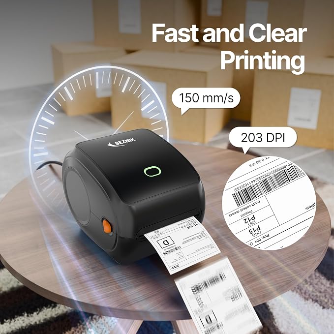 Shakti Shipping Label Printer | 4×6 Label & Adjustable Label Size Print | Bluetooth, USB Connect| Inkless Thermal | Print from Mobile, Laptop| Does Not Support Seller Flex | 1Year Warranty thumbnail Image 2