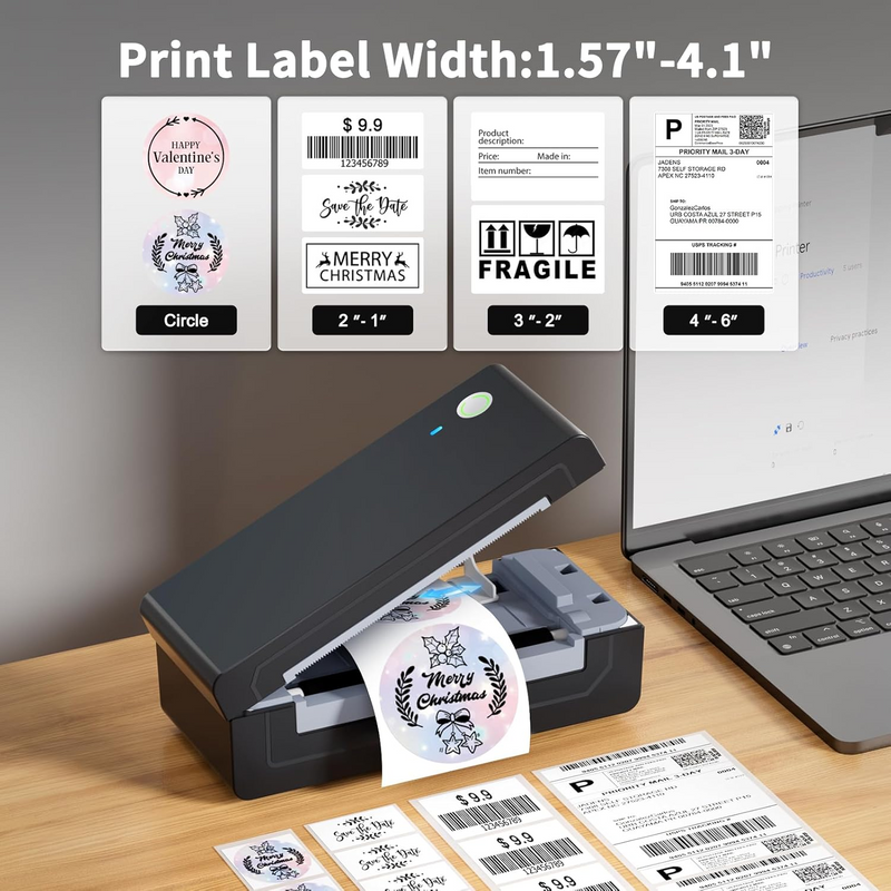 JADENS 668BT Bluetooth Wireless Thermal Shipping Label Printer thumbnail Image 4