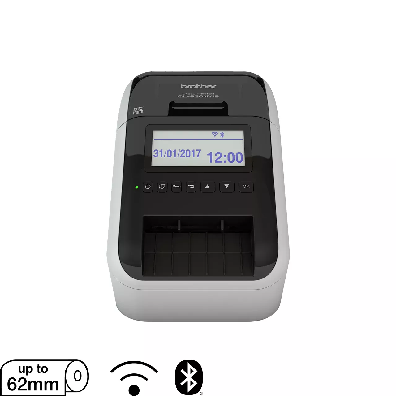 Professional Label Printer with AirPrint®, Wired LAN, Wireless, MFi® and Bluetooth® Wireless Connectivity(QL-820NWB)