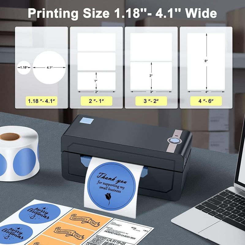 JADENS 268BT Bluetooth Thermal Shipping Label Printer thumbnail Image 2