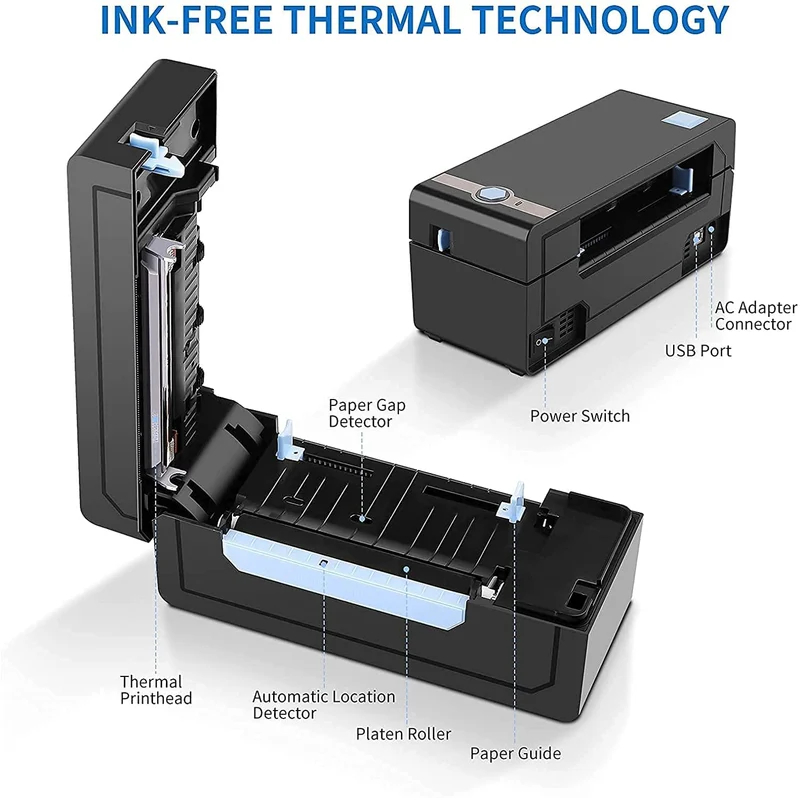 JADENS 268BT Bluetooth Thermal Shipping Label Printer thumbnail Image 4
