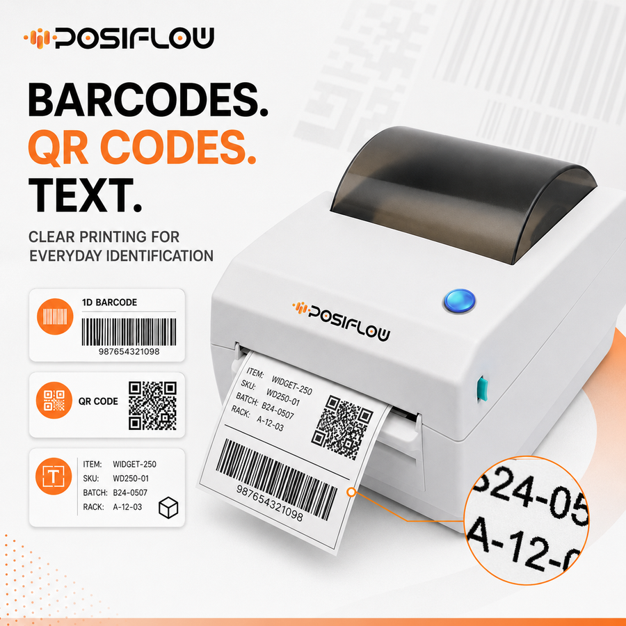 POSIFLOW (CD410) 100mm Bluetooth Barcode Label + Receipt Printer with Free 200 Labels thumbnail Image 5