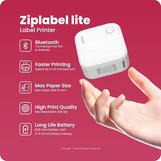 Helett Ziplabel Wireless Thermal Label Printer thumbnail Image 2