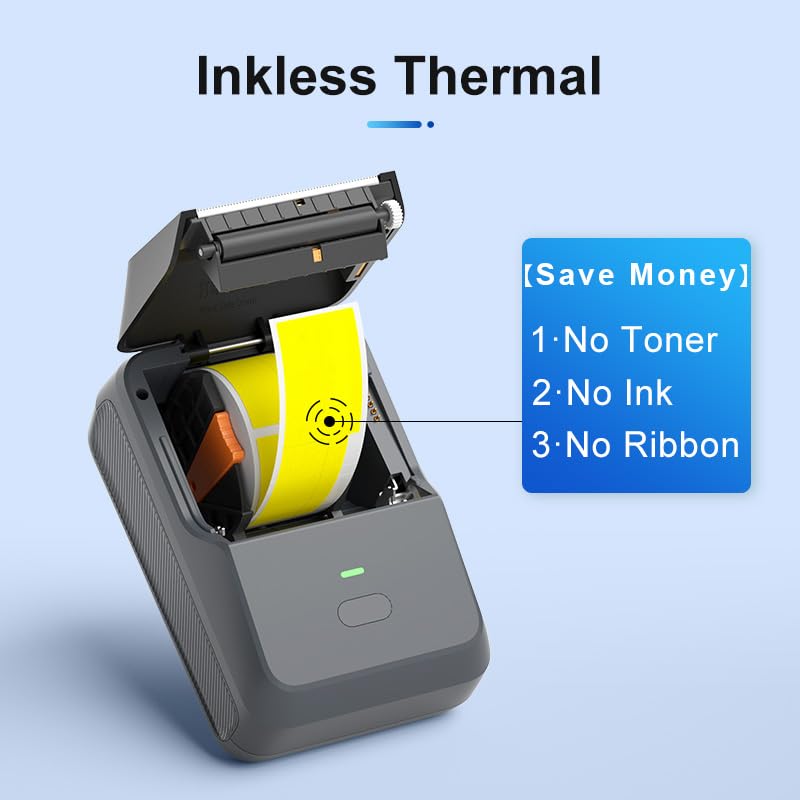 Josh Bluetooth Thermal Label Printer for Business | Inkless Mini | Batch, Cloud Printing | Jewellery, Round, Rectangle Label | Mobile, Desktop Compatible | Upto 2 inch Print | 1 Year Warranty Visit the SEZNIK Store thumbnail Image 2